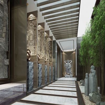 中式会所酒店走廊