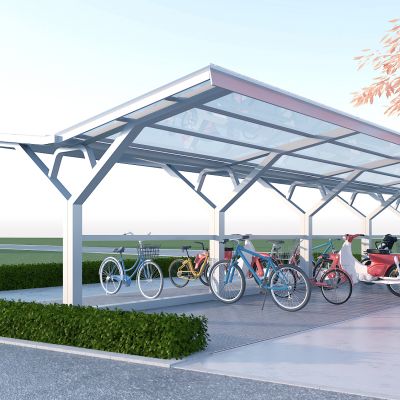 现代玻璃钢结构自行车棚