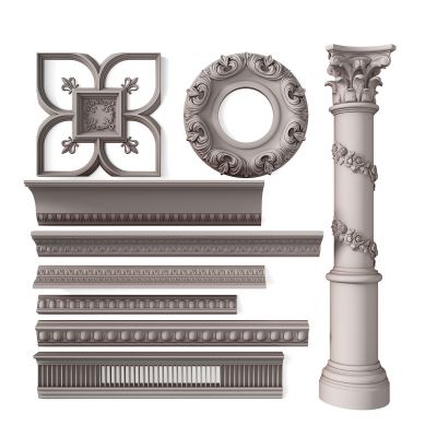 古典雕花角线_罗马柱