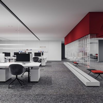 现代敞开式办公区