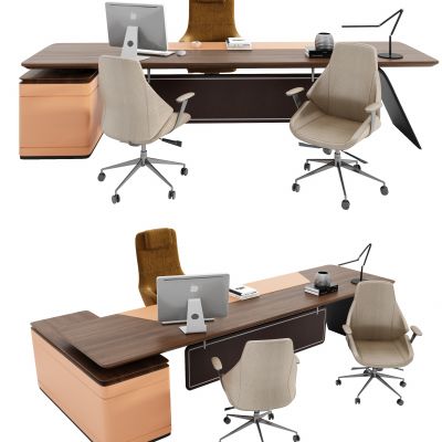 现代实木班台老板台