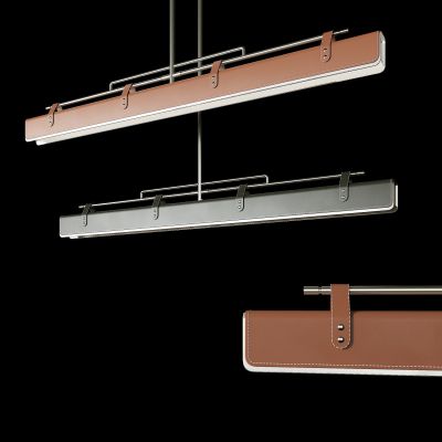 现代皮革办公条形吊灯