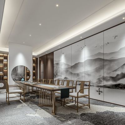 新中式办公室书房