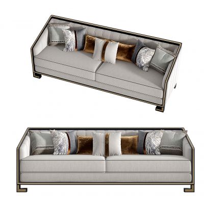 新中式三人沙发_抱枕