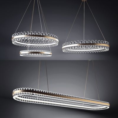 现代环形金属水晶，吊灯