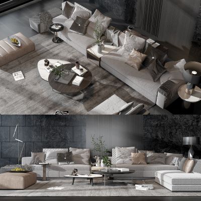 现代沙发茶几组合