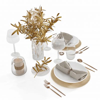 现代餐具摆件组合