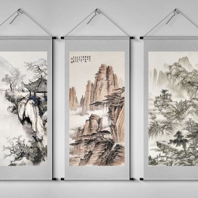 新中式卷轴画水墨装饰画_挂画
