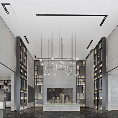 现代售楼处大堂大厅