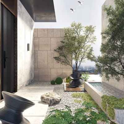 现代别墅景观庭院