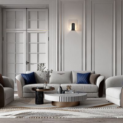 现代轻奢沙发茶几组合