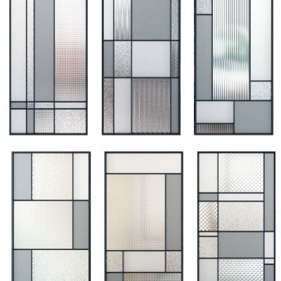 现代印花水纹长虹玻璃屏风_隔断