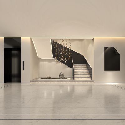 现代会所楼梯间 过道