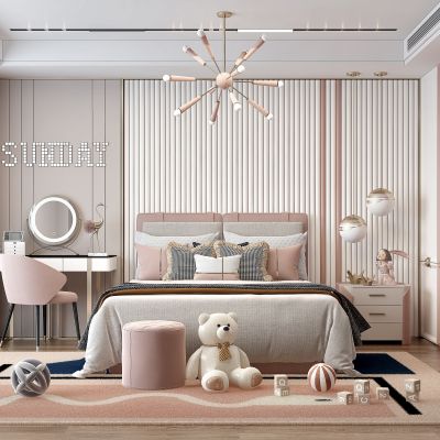 现代儿童房 女孩房