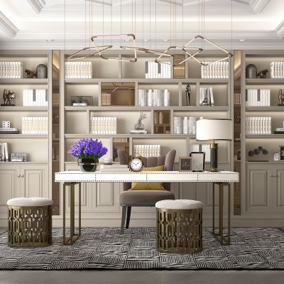 美式轻奢书房