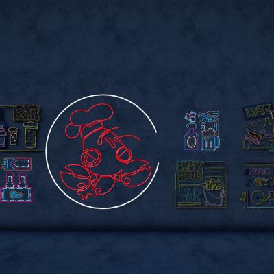现代商业霓虹灯 餐饮立面装饰霓虹灯 氛围灯 霓虹灯