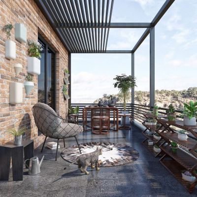 现代休闲景观阳台