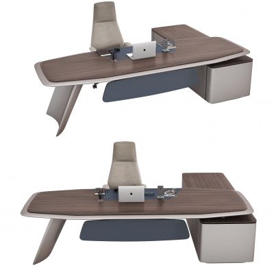 现代实木班台，办公桌椅