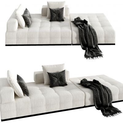 现代布艺多人沙发