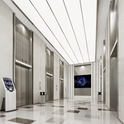 现代公寓电梯厅过道
