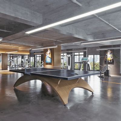 现代健身房_跑步机_健身器材_乒乓球桌台