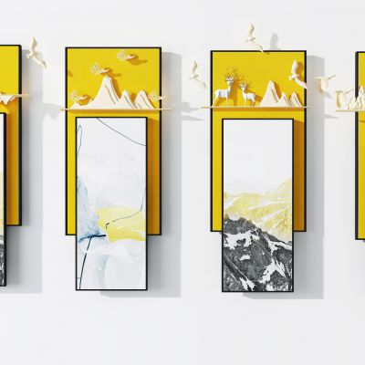 新中式山峦墙饰，挂件