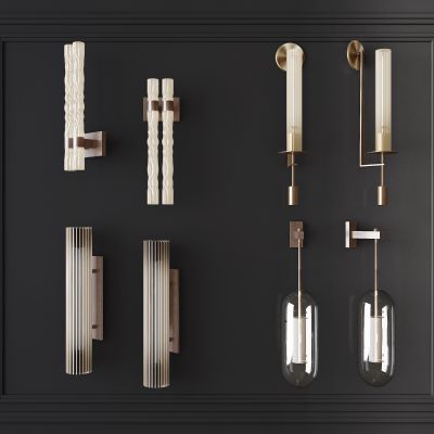 现代金属玻璃壁灯