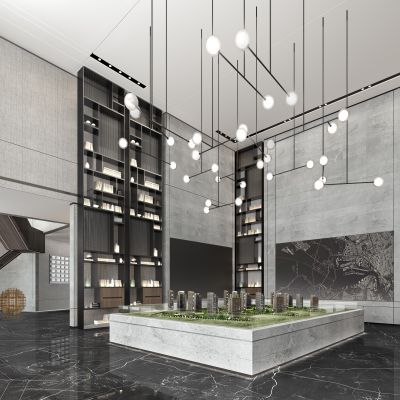 现代售楼处大堂大厅