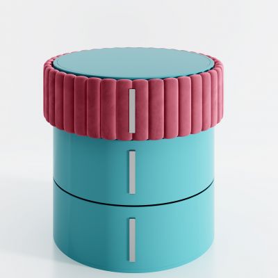 现代 圆形床头柜