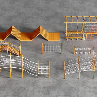 现代户外攀爬木质娱乐器材