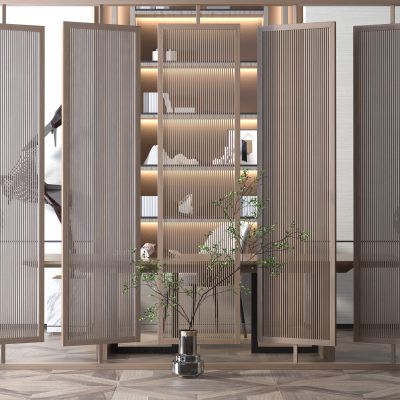 新中式实木隔断_屏风