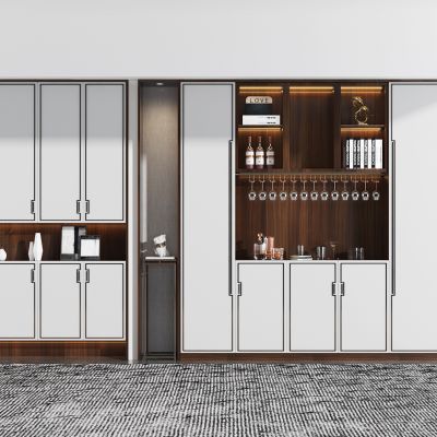 现代实木酒柜