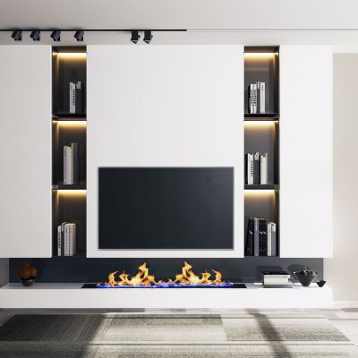 现代装饰柜电视背景墙