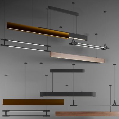 现代办公条形长条吊灯灯饰组合