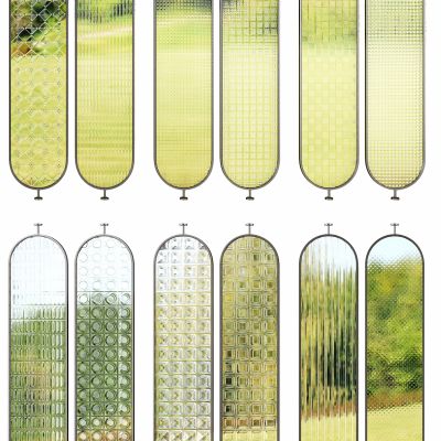 现代玻璃屏风隔断组合