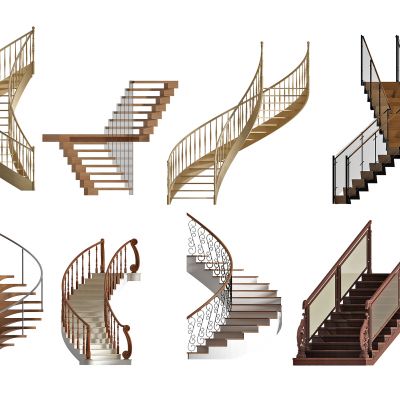 欧式铁艺玻璃旋转楼梯组合