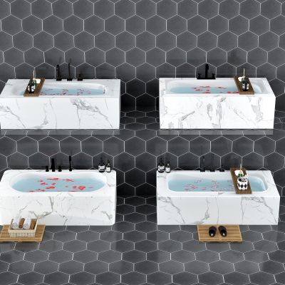 现代嵌入式浴缸组合