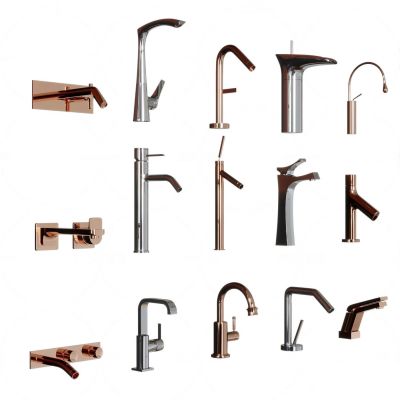 现代水龙头组合