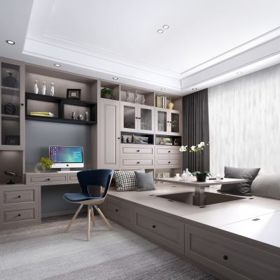 现代榻榻米书房