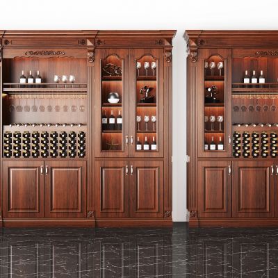 欧式实木酒柜