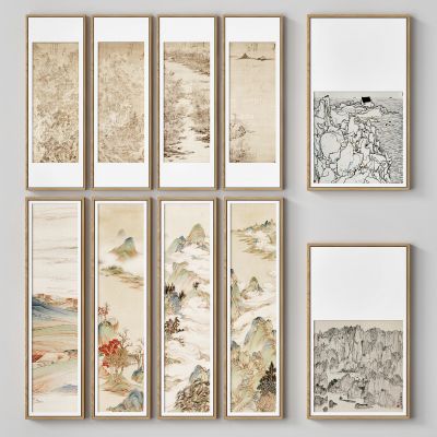 新中式水墨山水字画装饰画_挂画