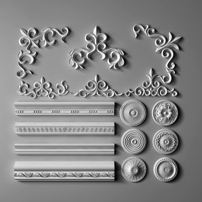 欧式雕花石膏线圆形灯盘