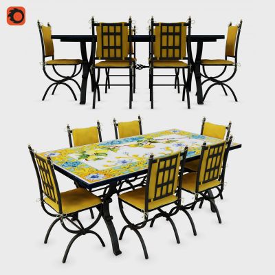 美式铁艺户外餐桌椅