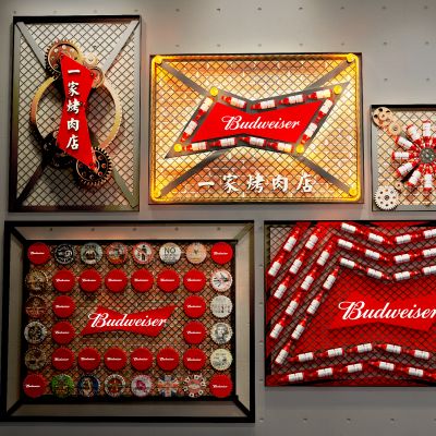 工业风啤酒瓶盖挂件，墙饰