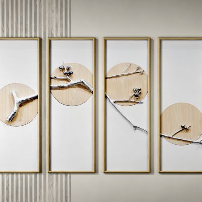 新中式禅意树枝装饰画_挂画