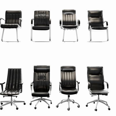 现代皮革办公椅组合