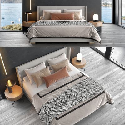 现代双人床床具组合