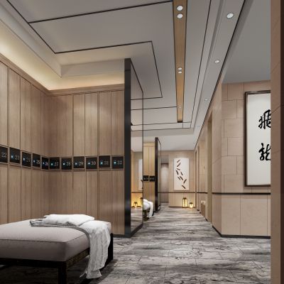 现代洗浴中心更衣室