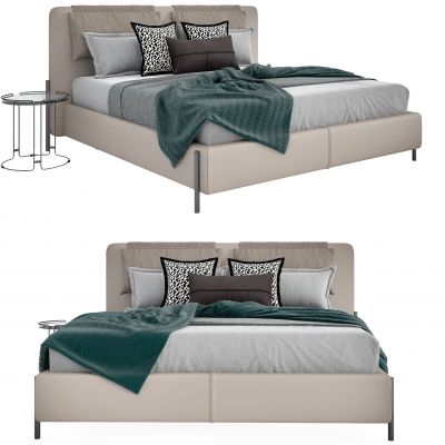 现代布艺双人床 床具