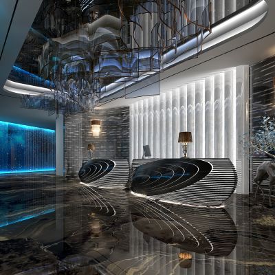 现代ktv酒店会所接待大厅